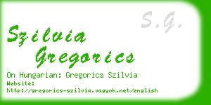 szilvia gregorics business card
